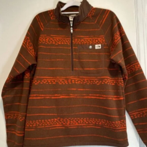 North Face Men’s Medium Gordon Lyons Shacket Jacket Aztec Geo Print Orange Brown - Picture 1 of 4
